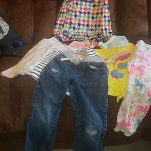 A mix of mix and match girls cloths